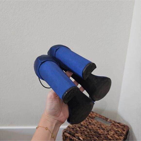 Lulu's Taylor Navy Satin Ankle Strap Heels - Picture 11 of 11
